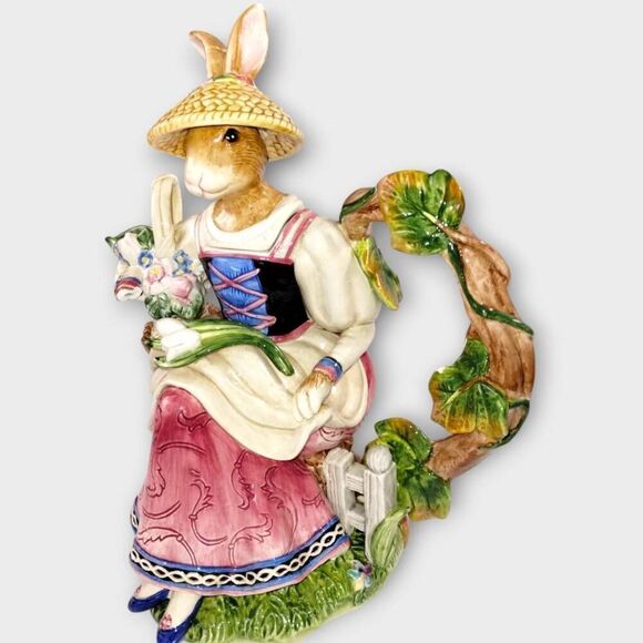 Fitz & Floyd Rabbit Tea Pot Old World Vintage Easter Spring Ceramic Classic - Picture 4 of 9